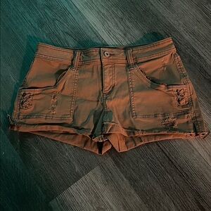 Arizona Jean Co. Tan Denim Distressed  Shorts